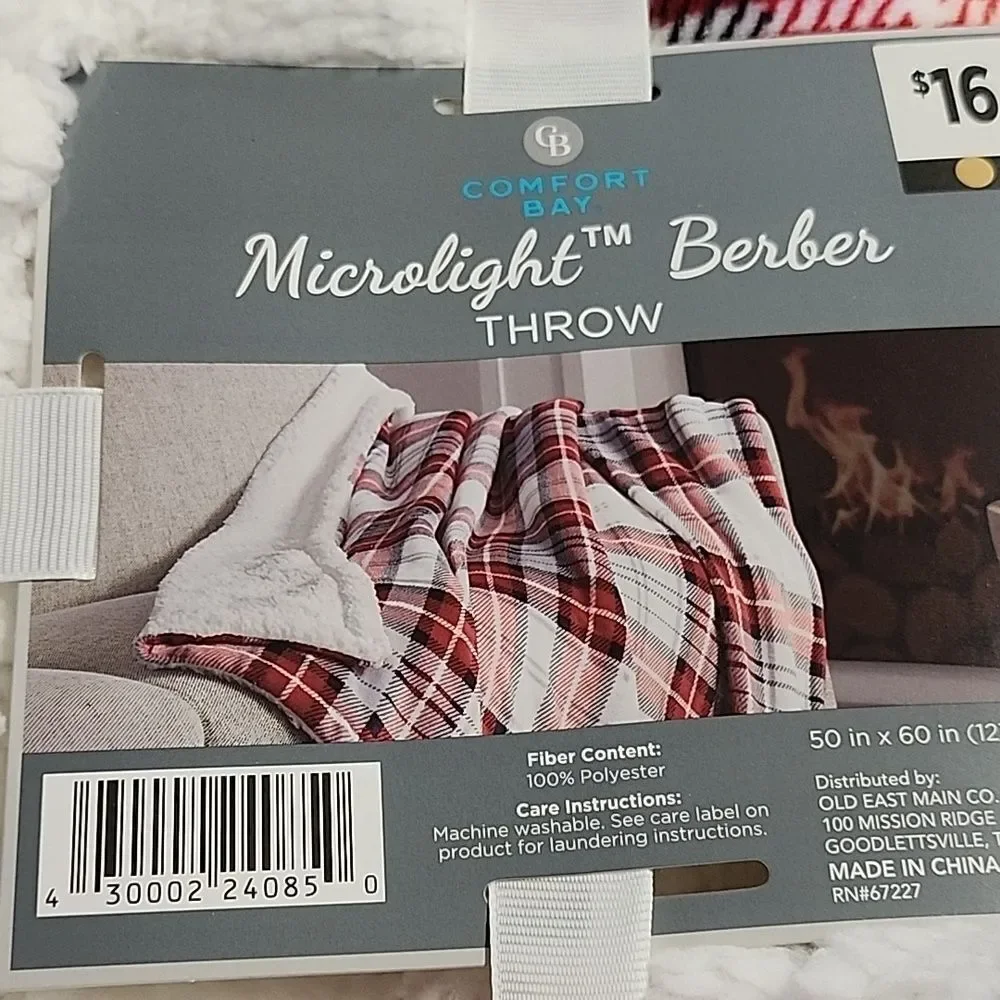 Comfort Bay Santa Plaid Holiday Throw